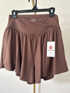 NWT FireSwan Brown Tennis Skort Athletic Skirt Built In Shorts XL